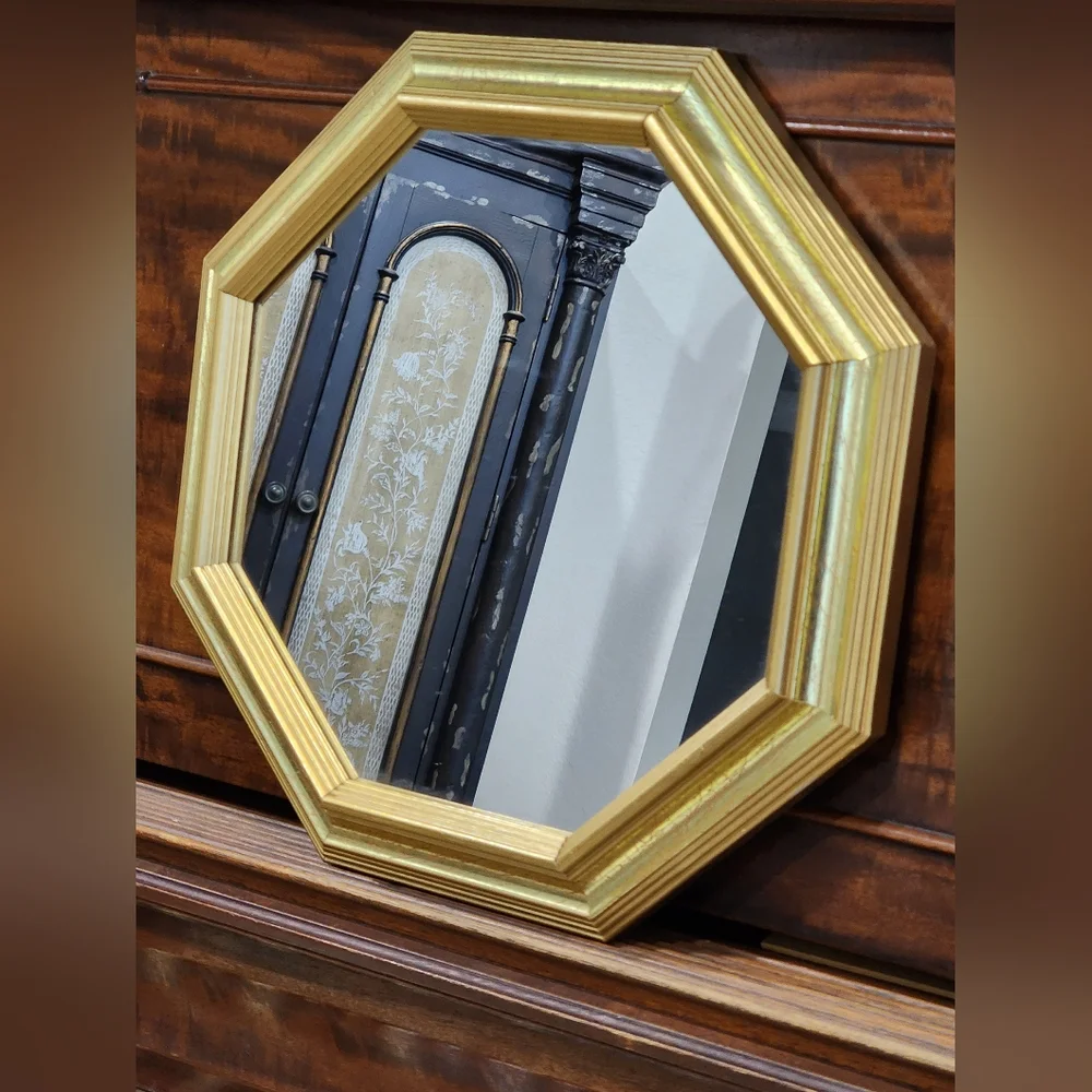 Octagonal Gold Framed Mirror
